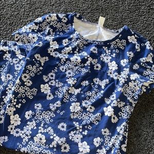 Blue floral knit dress
